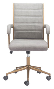 Adjustable Swivel Desk Chair – Gray Executive Seating by Zuo Modern