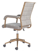 Modern Task Chair – Gray Faux Leather Adjustable Swivel Seating by Zuo Modern
