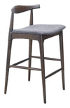 Tuzka Barstool Set of 2 – 39" H, Gray & Espresso with Rubberwood Frame