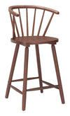 Modern Walnut Counter Stool Set of 2 for Kitchen or Bar