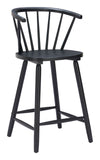 Modern Black Counter Stool Set of 2 for Kitchen or Bar