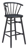 Stenger Barstool Set of 2 – 43.1" H, Black, Painted Rubberwood Frame