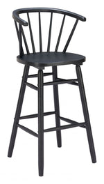 Barstool – 43.1" H, Black – Painted Rubberwood Frame (Set of 2) – Zuo Modern