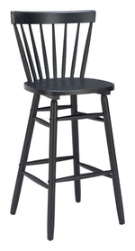 Barstool – 44.9" H, Black – Painted Rubberwood Frame (Set of 2) – Zuo Modern