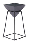 Black Square Side Table 24.6"H – MDF and Steel Design
