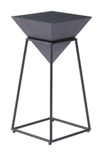 Side Table Black 24.6"H – Modern Square MDF and Steel Frame Table By Zuo Modern