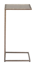 Side Table Bronze 24.6"H – Modern Square Glass & Steel Table by Zuo Modern