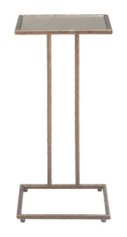 Ringen Modern Side Table – Glass & Steel Bronze Finish