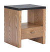 Modern Black Wood Veneer Side Table with Drawer & Shelf by Zuo Modern