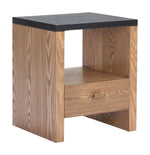 Side Table Black 19.9"H – Modern Rectangular Wood Veneer Table With Drawer & Shelf By Zuo Modern