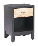 Side Table Multicolor 21.7"H – Modern Square Painted Fir Wood Table with Drawer & Shelf By Zuo Modern