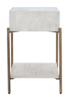 Modern Oak White Wood & Brass Side Table by Zuo Modern