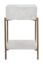 Side Table Oak White 26.2"H – Modern Rectangular Wood Veneer & Steel Table by Zuo Modern