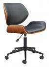Zuo Modern Flex Low Back Office Chair – Black Adjustable Swivel