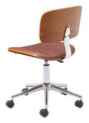 Zuo Modern Executive Chair – Brown Faux Leather with Height Adjustment