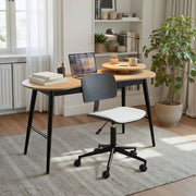 Modern Faux Leather Office Chair – Tufted White & Black Adjustable Seating by Zuo Modern