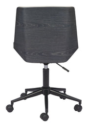 White Desk Chair – Adjustable Height and Rolling Wheels