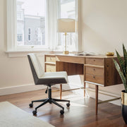 Adjustable Faux Leather Task Chair – Sleek White Finish By Zuo Modern