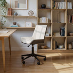 Modern Work Chair – Adjustable Faux Leather Seat and Caster Base