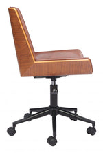 Adjustable Faux Leather Task Chair – Stylish Brown Finish By Zuo Modern