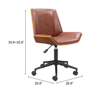 Contemporary Task Chair – Faux Leather Upholstery By Zuo Modern