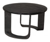 Modern Round Black Coffee Table With Recycled Glass Top