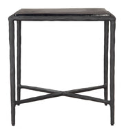 Modern Black Recycled Glass Side Table for Living Room