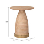Modern Natural Mango Wood Side Table for Living Room