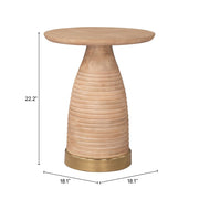 Modern Natural Mango Wood Side Table for Living Room