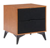 Modern Nightstand with Dual Drawers – Zuo Zarif Black & Walnut