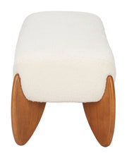 Contemporary Ivory Seating Bench for Living or Entryway