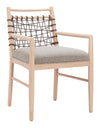 Dining Chair 33.5"H Gray – Textured Fabric Upholstery with Whitewashed Rubberwood Frame