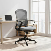 Modern Mesh Task Chair – Breathable Gray Adjustable Office Chair