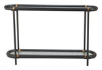 Zuo Modern Aneis Console Table – Black Glass & Fir Wood Entryway Accent
