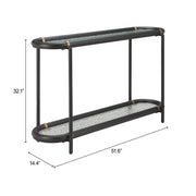 Aneis Modern Entryway Console Table – Black Steel & Glass by Zuo