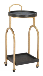 Modern Gold Frame Bar Cart – Circular Design by Zuo Modern