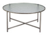 Modern Silver Rippled Glass Round Coffee Table by Zuo Modern