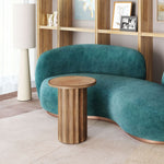 Modern Round Accent Table in Burl Finish