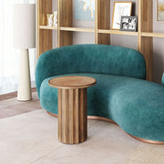 Modern Round Accent Table in Burl Finish