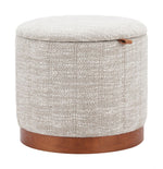 Storage Ottoman 18.7"H Gray – Textured Polyester Fabric with Hidden Compartment, Modern Living Room Ottoman by Zuo Modern