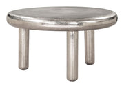 Arian Silver Round Coffee Table – Recycled Aluminum Modern Accent Piece