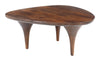 Spiker Modern Walnut Coffee Table, 37.4" Triangular Indoor Table