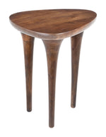 Side Table 21.7" H – Walnut, Mango Wood Triangular Top & Solid Wood Base by Zuo Modern