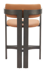 Fully Assembled Brown Faux Leather Counter Stool for Modern Homes