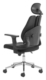 Contemporary Office Chair Black – Chrome Base & Armrests