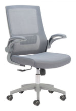 Office Chair 42.9"H Gray – Mesh Fabric Seat with Nylon Frame, Adjustable Ergonomic Swivel Chair By Zuo Modern