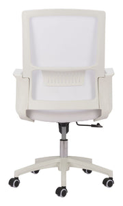 Zuo Modern White Desk Chair – Breathable Mesh with Adjustable Height