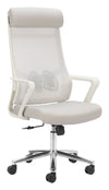 Zuo Modern Jett High Back Office Chair – Light Gray Mesh & Chrome Design