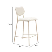 Modern Light Gray Counter Stools Set of 4 for Kitchen or Bar