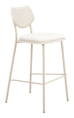 Zeal Light Gray Fabric & PVC Leather Barstools – Set of 4, 40.9
